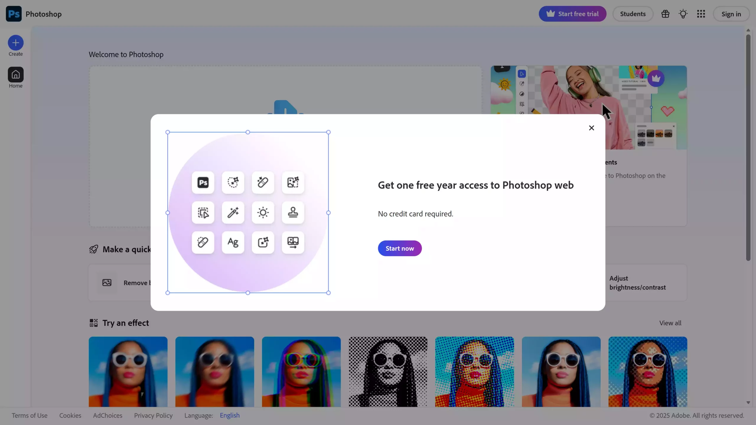 【限免】免费领取 Adobe Photoshop 授权 1 年网页版！（免信用卡）