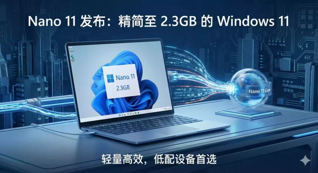 Nano 11 发布:Windows 11 极致精简版,仅 2.8GB 完美适配老电脑与虚拟机 Nano 11 发布:Windows 11 极致精简版,仅 2.8GB 完美适配老电脑与虚拟机
